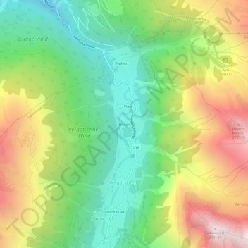 Topografische kaart Boden, hoogte, reliëf