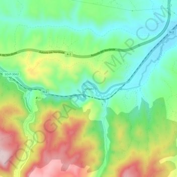 Topografische kaart Somaén, hoogte, reliëf