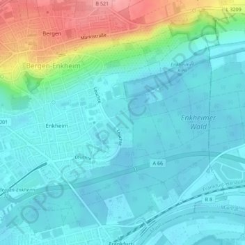 Topografische kaart Leuchte, hoogte, reliëf