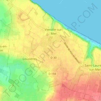 Topografische kaart Les Isles, hoogte, reliëf