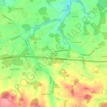 Topografische kaart Reiterholz, hoogte, reliëf