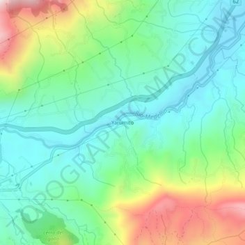 Topografische kaart Yarumito, hoogte, reliëf