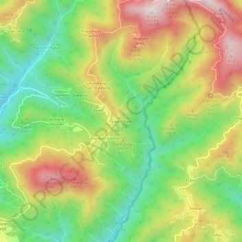 Topografische kaart Scale / Skale, hoogte, reliëf