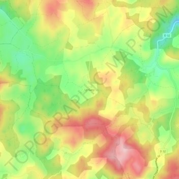 Topografische kaart Le Gazy, hoogte, reliëf