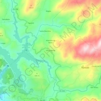 Topografische kaart Santa Marta, hoogte, reliëf