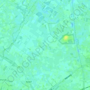 Topografische kaart Zeldam, hoogte, reliëf