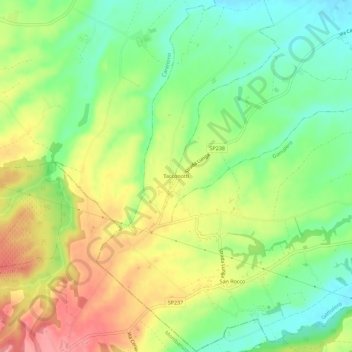 Topografische kaart Tacconotti, hoogte, reliëf