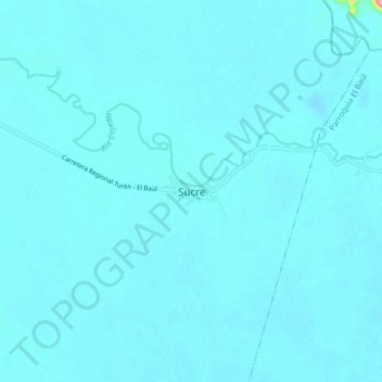 Topografische kaart Sucre, hoogte, reliëf