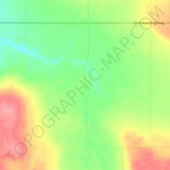 Topografische kaart Gordondale, hoogte, reliëf