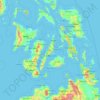 Topografische kaart Cebu, hoogte, reliëf