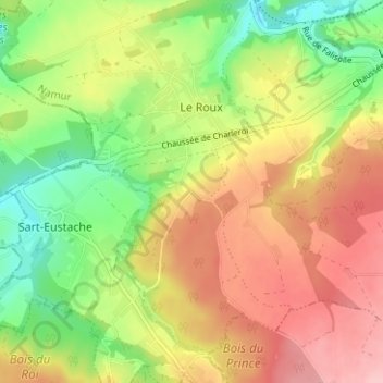 Topografische kaart Cocriamont, hoogte, reliëf