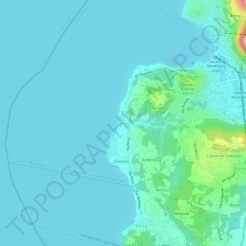 Topografische kaart Cerro, hoogte, reliëf