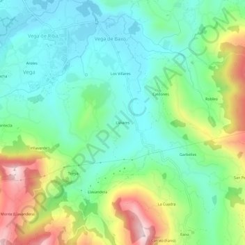 Topografische kaart Linares, hoogte, reliëf