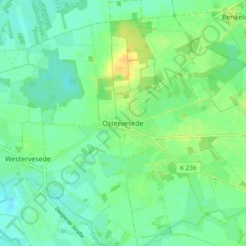 Topografische kaart Ostervesede, hoogte, reliëf
