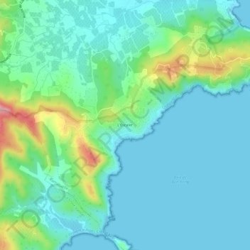 Topografische kaart L'Escalet, hoogte, reliëf