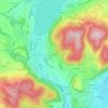 Topografische kaart Louisias, hoogte, reliëf