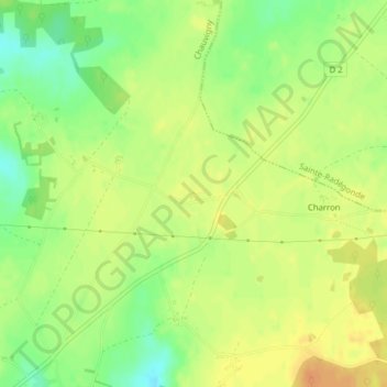 Topografische kaart Charreau Bonneau, hoogte, reliëf