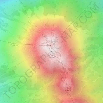 Topografische kaart Arjuno-Welirang, hoogte, reliëf