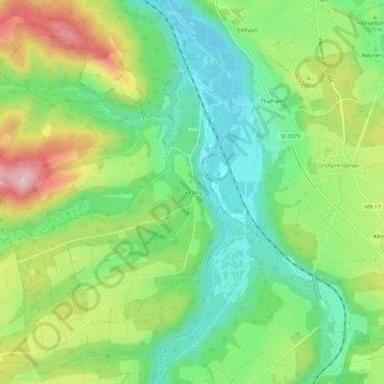 Topografische kaart Gotzing, hoogte, reliëf