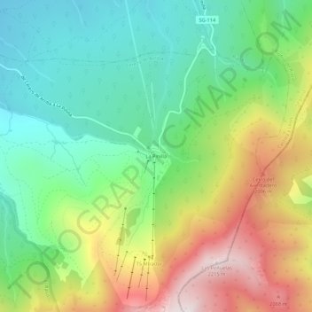 Topografische kaart La Pinilla, hoogte, reliëf