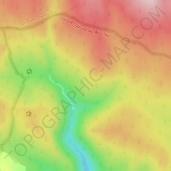 Topografische kaart Los Moretes, hoogte, reliëf