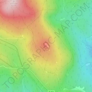 Topografische kaart Platte, hoogte, reliëf