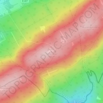 Topografische kaart Teufelskopf, hoogte, reliëf