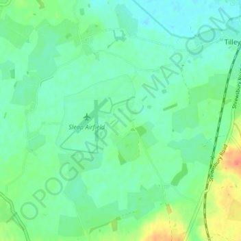 Topografische kaart Sleap, hoogte, reliëf