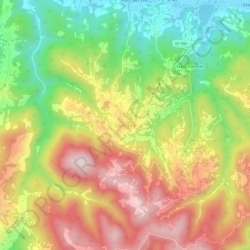 Topografische kaart Sant'Elia, hoogte, reliëf