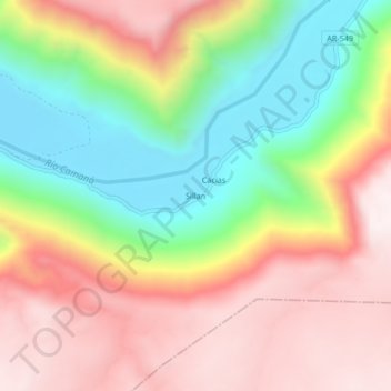 Topografische kaart Sillan, hoogte, reliëf