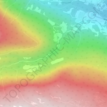 Topografische kaart Gravin, hoogte, reliëf