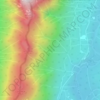 Topografische kaart Temple Giant, hoogte, reliëf