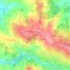 Topografische kaart Fougeras, hoogte, reliëf
