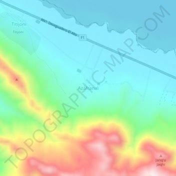 Topografische kaart Azafranal, hoogte, reliëf