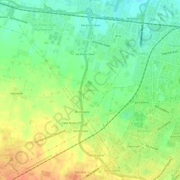 Topografische kaart Valera, hoogte, reliëf
