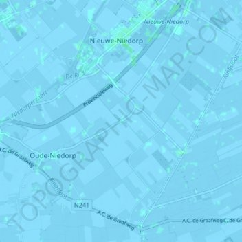 Topografische kaart Terdiek, hoogte, reliëf