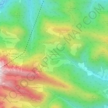 Topografische kaart Steinbergalm, hoogte, reliëf