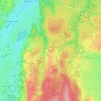 Topografische kaart Königsried, hoogte, reliëf