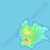 Topografische kaart Capo Testa, hoogte, reliëf