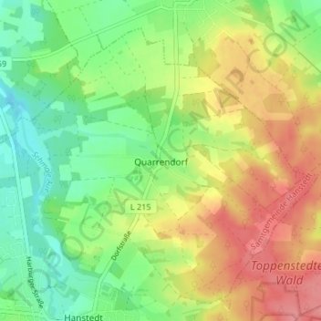 Topografische kaart Quarrendorf, hoogte, reliëf
