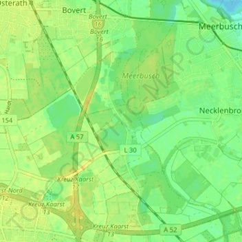 Topografische kaart Broicherseite, hoogte, reliëf