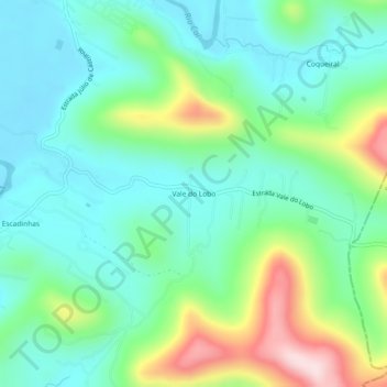 Topografische kaart Vale do Lobo, hoogte, reliëf