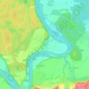 Topografische kaart Ebing, hoogte, reliëf