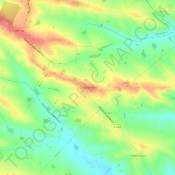 Topografische kaart Cassemartin, hoogte, reliëf