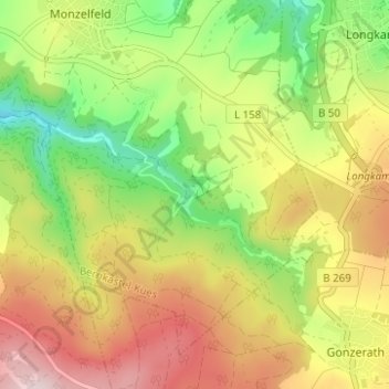 Topografische kaart Annenberg, hoogte, reliëf