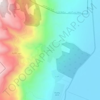 Topografische kaart Sirmaniyah, hoogte, reliëf