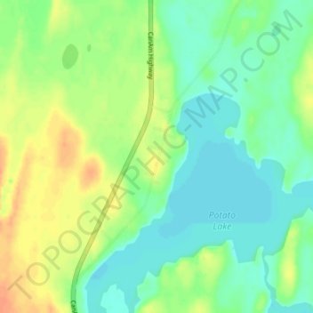 Topografische kaart Potato Lake, hoogte, reliëf