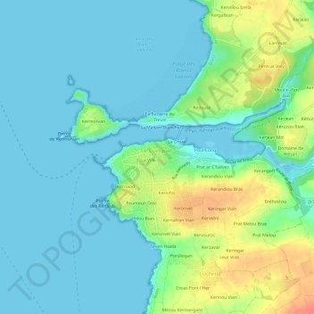 Topografische kaart Place Manigod, hoogte, reliëf