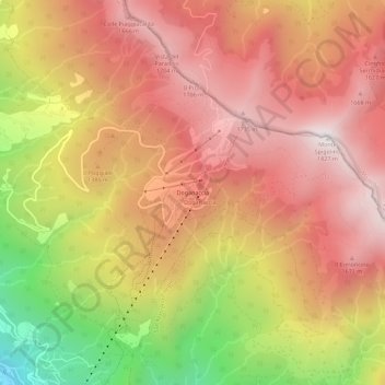 Topografische kaart Doganaccia, hoogte, reliëf