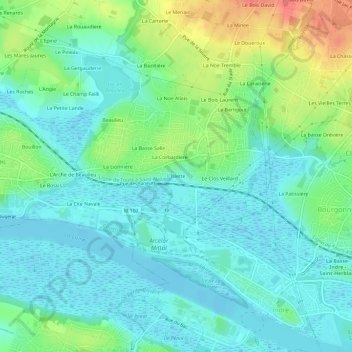 Topografische kaart L'Islette, hoogte, reliëf
